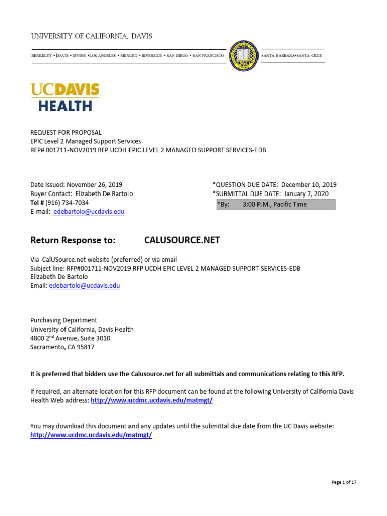 RFP Sample 1 Download Free PDF Request For Proposal Hospital