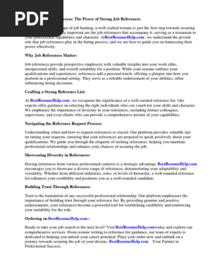 Job References Requirements