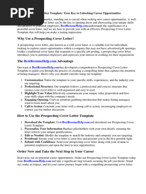 Prospecting Cover Letter Template