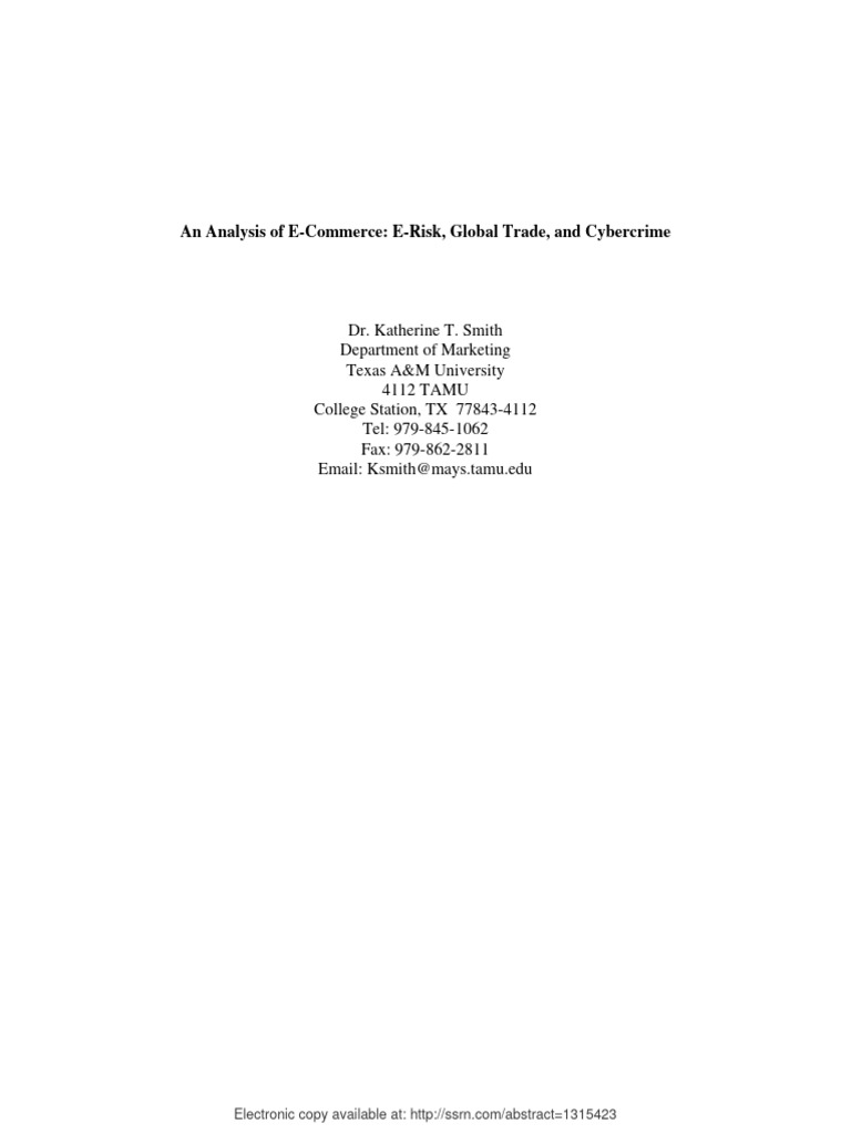 E-Commerce Analysis: Risks and Cybercrime | PDF | E Commerce | Cybercrime