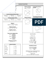 Geometry Formula Sheet