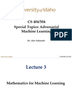 Lecture 3 Mathematics For Machine Learning