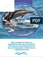 Reglamento para La Observación de Cetáceos en Aguas Guatemaltecas en Actividades Turísticas y Recreativas