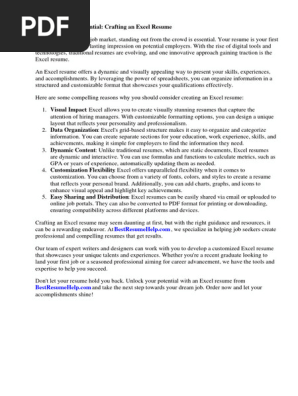 Excel Resume