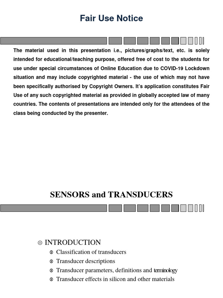 Sensors and Transducers PDF Sensor