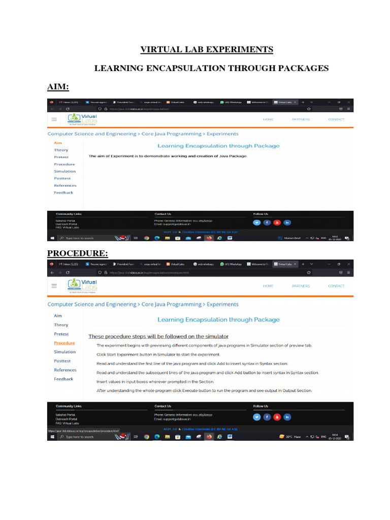 Virtual Lab: Java Encapsulation & Inheritance | PDF | Computers