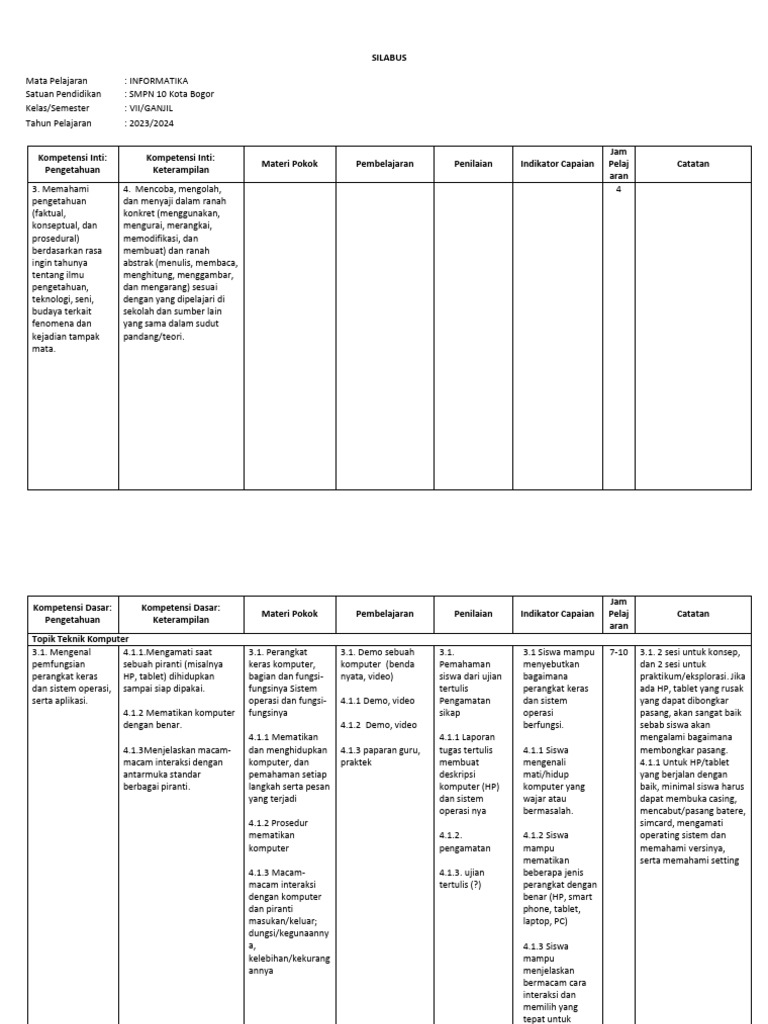SILABUS-INFORMATIKA-KELAS-7-c | PDF