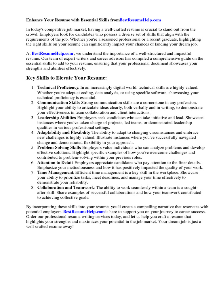 What skills to add to resume pdf r sum recruitment