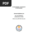 Pondicherry University Pondicherry: Semester Pattern) Effective From 2009-2010 (Onwards)