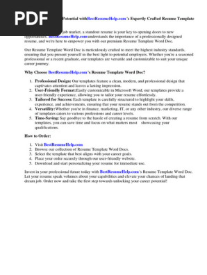 Resume Template Word Doc