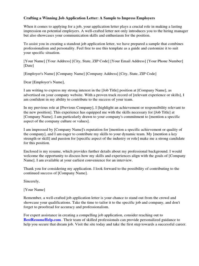 Good Job Application Letter Sample | PDF | Résumé | Employment
