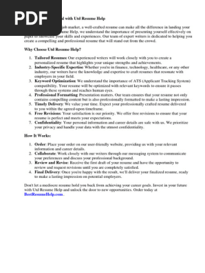 Utd Resume Help