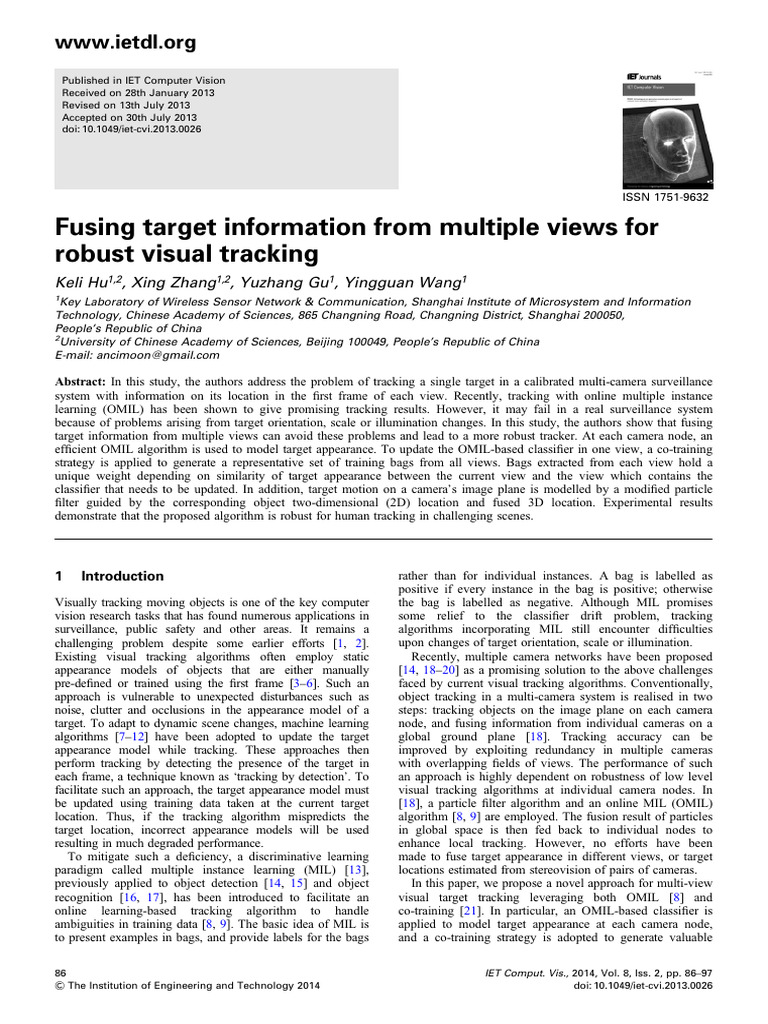Fusing Target Information From Multiple | PDF | Computer Vision ...