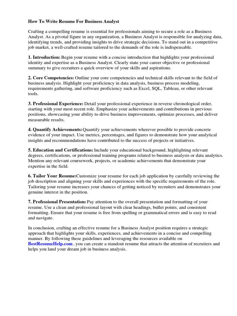 How to write resume for business analyst pdf r sum intelligence