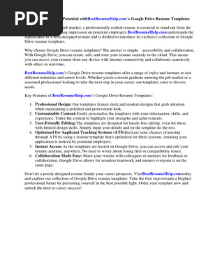 Google Drive Resume Template