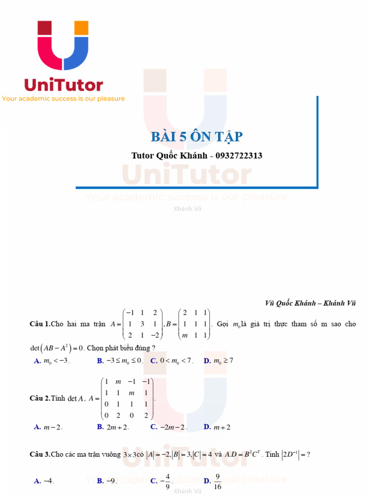 Buôi 5 Toán CC | PDF
