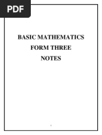 Maths Form Three