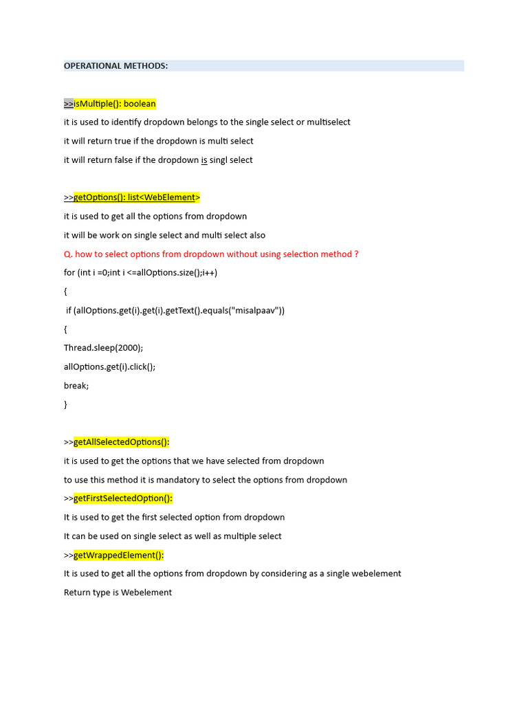 Selenium notes pdf method computer programming class computer