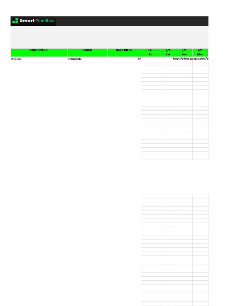 Planilha de Escala de Trabalho Grátis | PDF