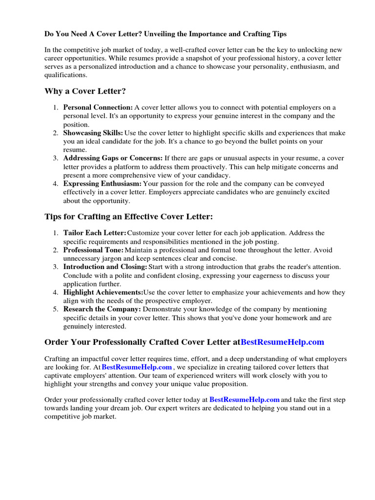 Do You Need A Cover Letter For An Internship PDF Résumé Internship