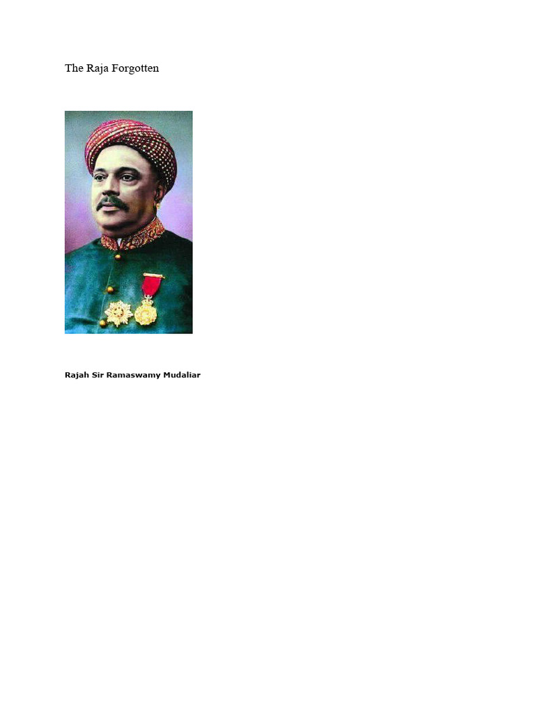 Rajah Ramasami Mudaliar | PDF