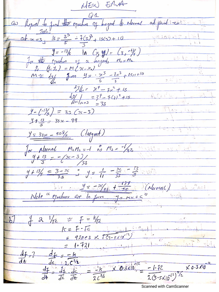 NEW ERA MTH 106 Test Solutions | PDF