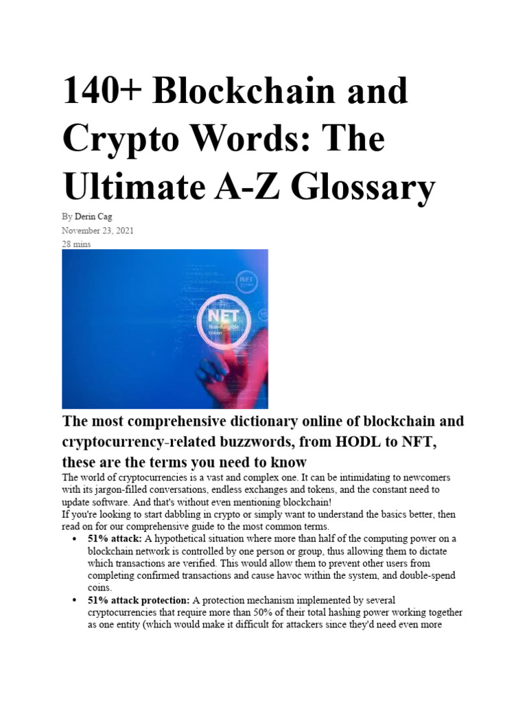 140 Crypto words-CRYPTO DICTIONARY - Derin Cag | PDF | Cryptocurrency |  Bitcoin