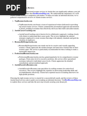 Austin Resume Service Reviews