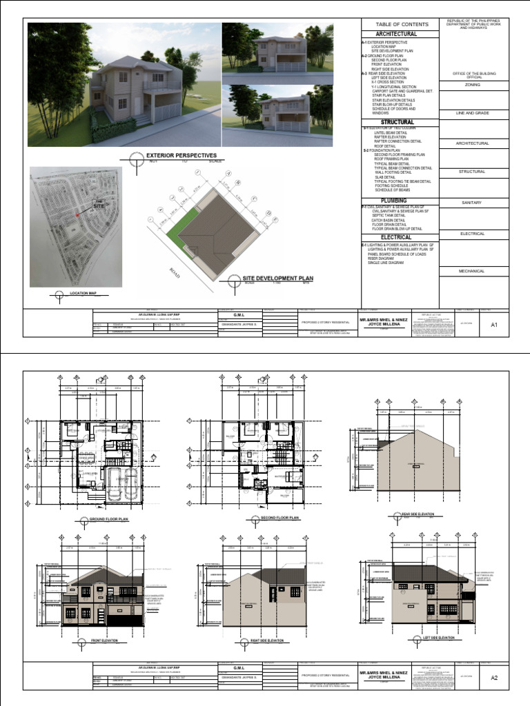 Proposed 2-Storey Residential Plan | PDF | Building Engineering | Civil ...