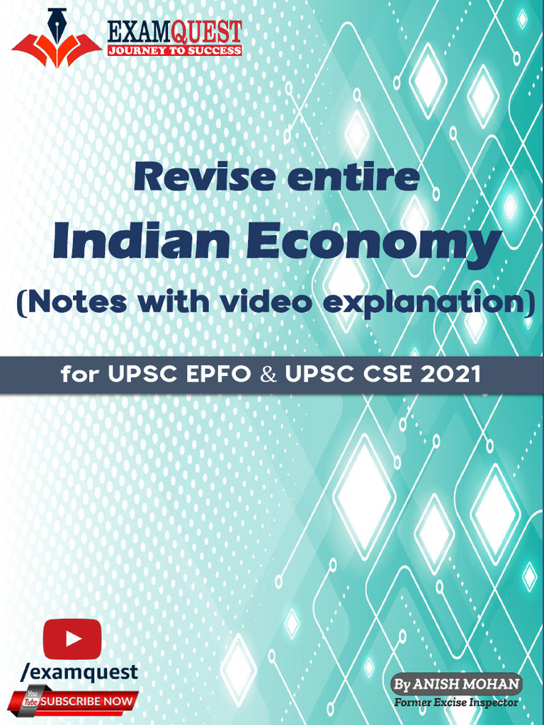 Indian Economy Revision Notes for UPSC | PDF | Cost Of Living | Taxes