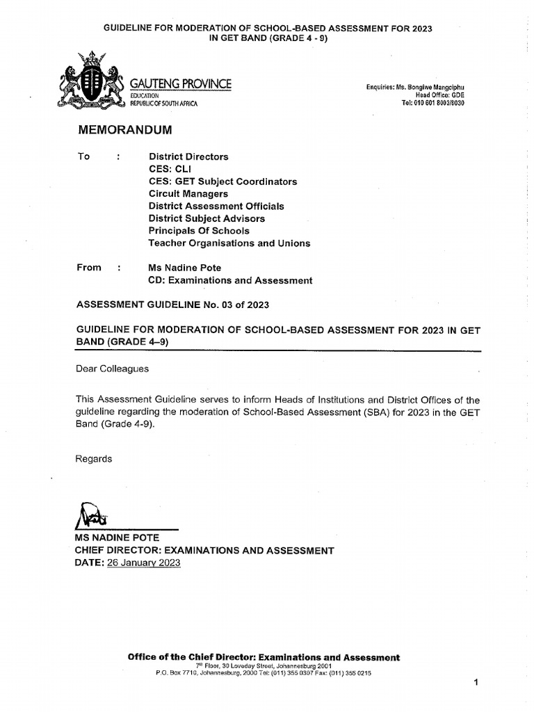 Assessment Guideline For GET 2023 | PDF