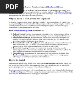 Return to Work Cover Letter