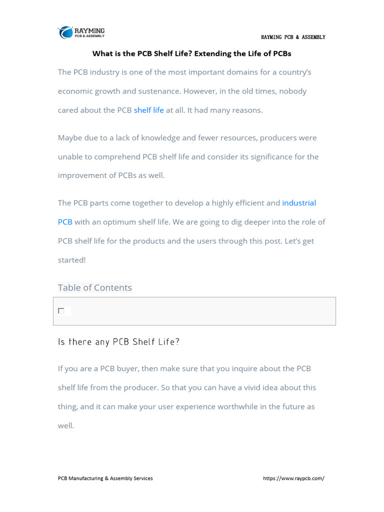What Is The PCB Shelf Life Extending The Life of PCBs | PDF | Printed