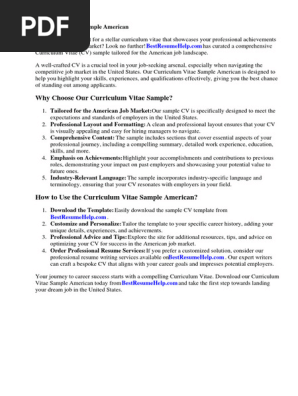 Curriculum Vitae Sample American