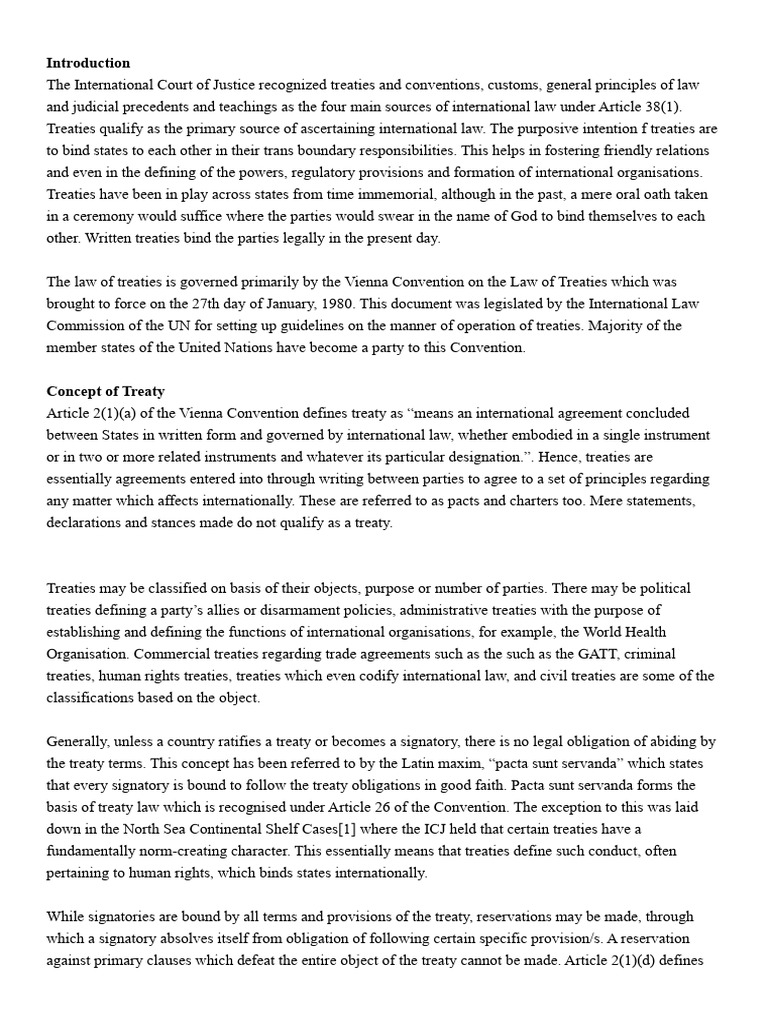 Understanding International Treaties and Law | PDF | Treaty ...