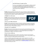 Resume Profile Summary Examples