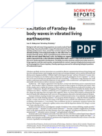 Excitation of Faraday-Like Body Waves in Vibrated Living Earthworms