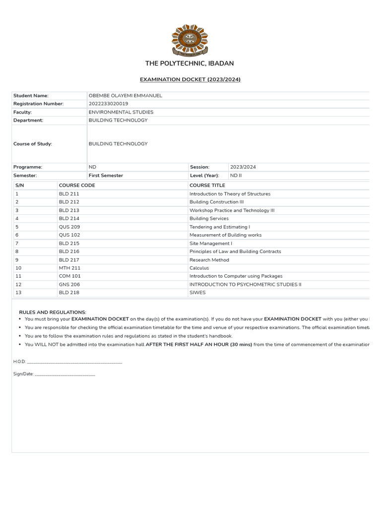 Building Tech Exam Docket | PDF | Technology & Engineering