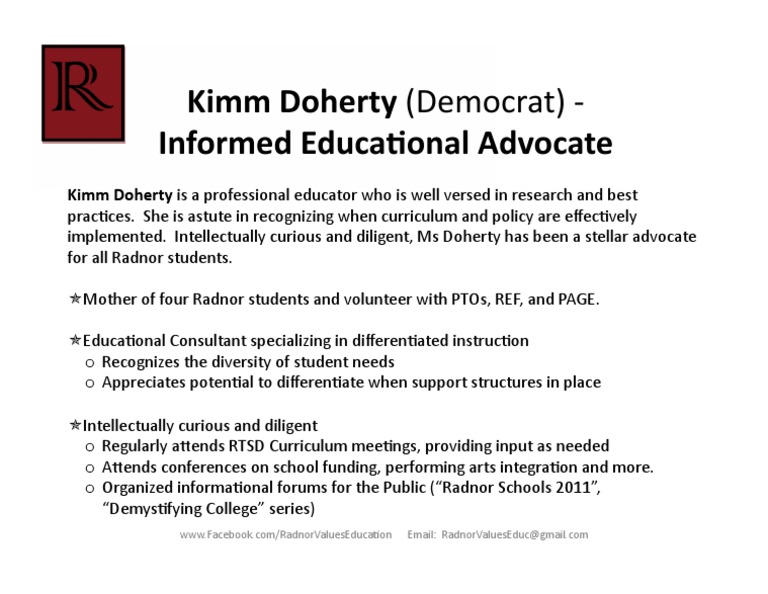 Kimm Doherty: Advocate for Radnor Education | PDF