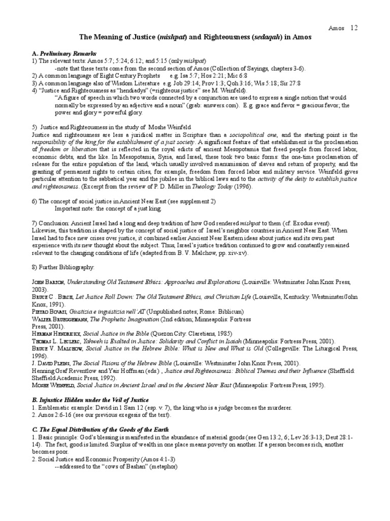 The Meaning of Justice and Righteousness PDF Bible Old Testament