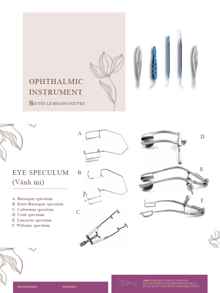 Ophthalmic Instruments Overview | PDF | Ophthalmology | Medical Equipment