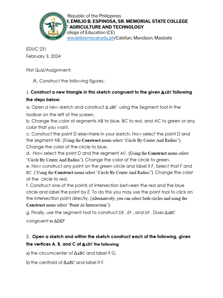 EDUC 231 1st Activity | PDF | Teaching Methods & Materials