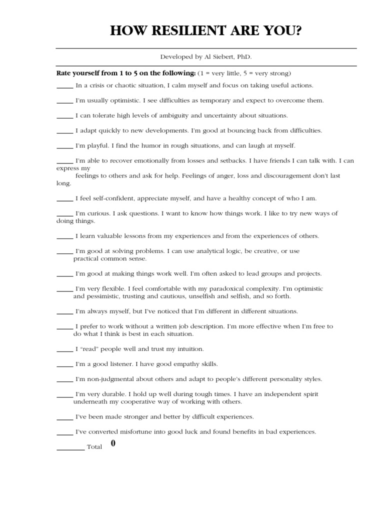 Reslincy Quiz | Psychological Resilience | Action (Philosophy)