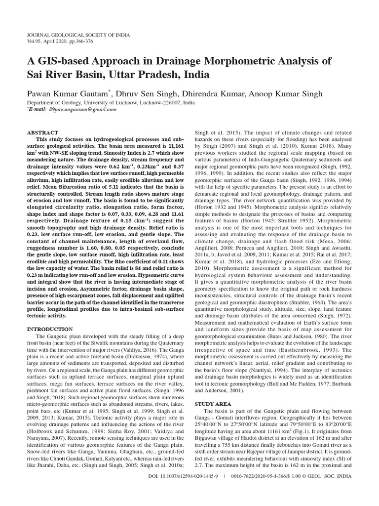 A GIS-based Approach in Drainage Morphometric Analysis of | PDF ...