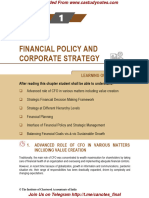 Financial Policy and Corporate Strategy: Learning Outcomes