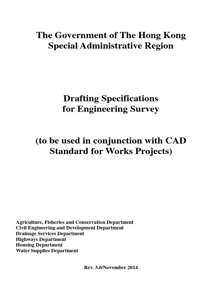 Drafting Specifications For Eng Survey | PDF | Specification (Technical ...