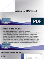 Introduction To Ms Word
