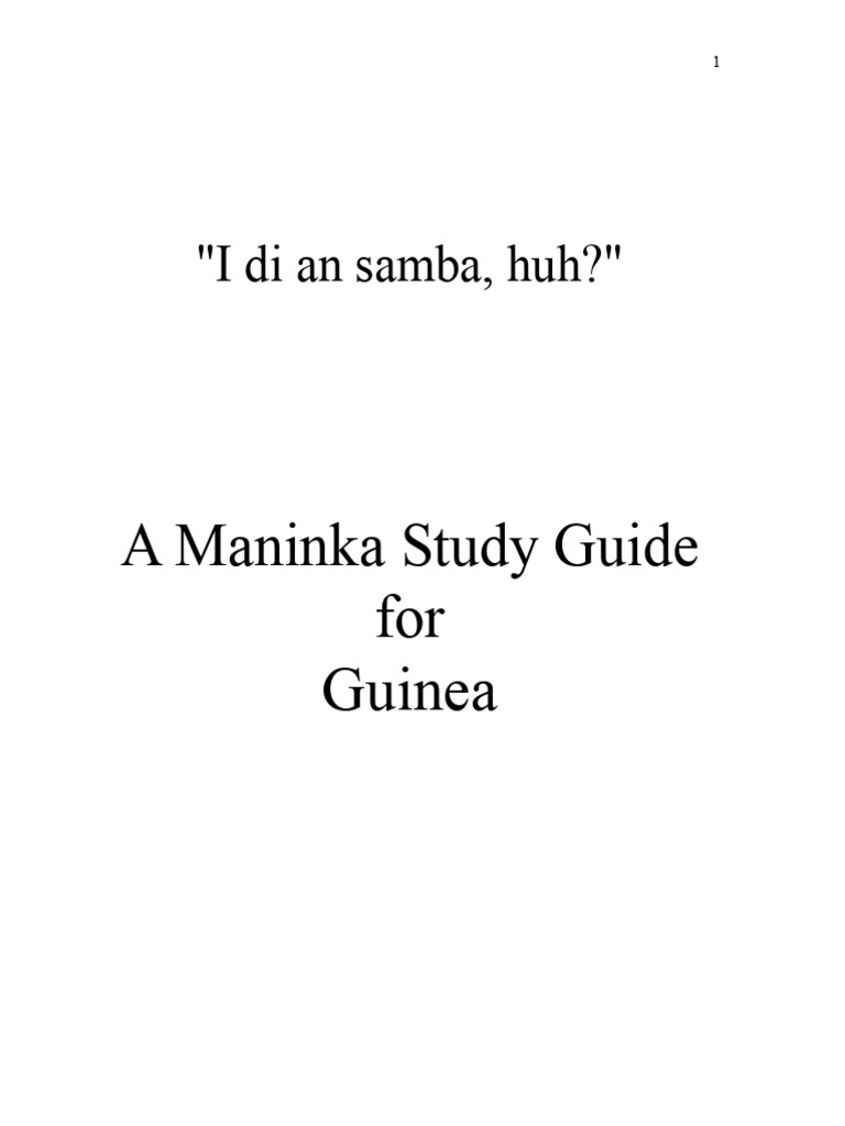 Maninka Language Study Guide | PDF | Grammatical Tense | Linguistics