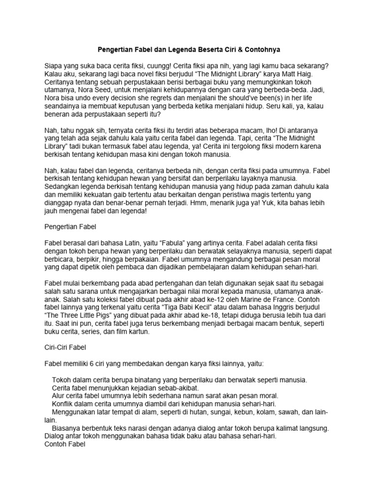 Fabel Dan Contohnya Fabel Dan Contohnya Fabel Dan Contohnya Pdf