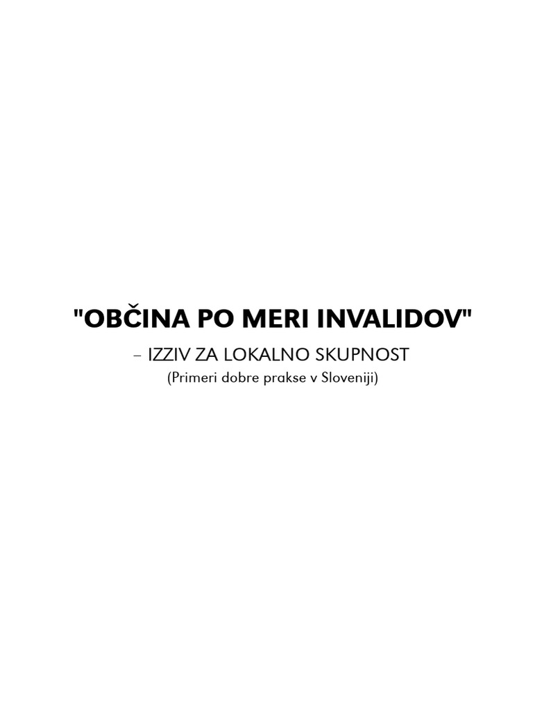 Općina Po Mjeri Invalida-Slovenija | PDF